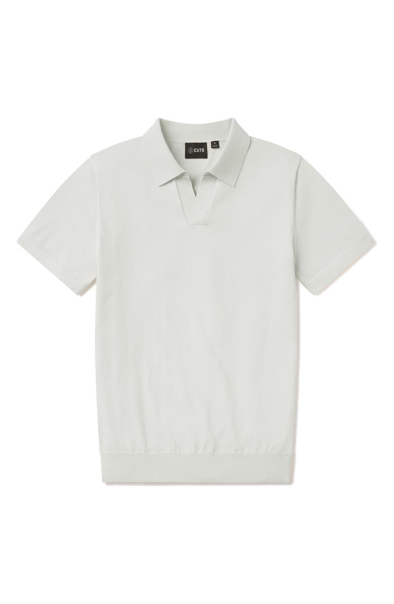 Cuts Istanbul Johnny Collar Cotton Bend Polo, Alternate, color, Nimbus