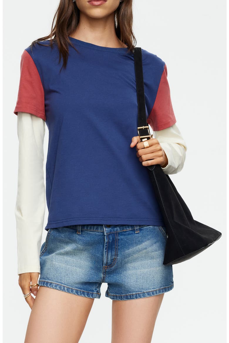 The Brass Layered Long Sleeve T-Shirt, Main, color, TWILIGHT