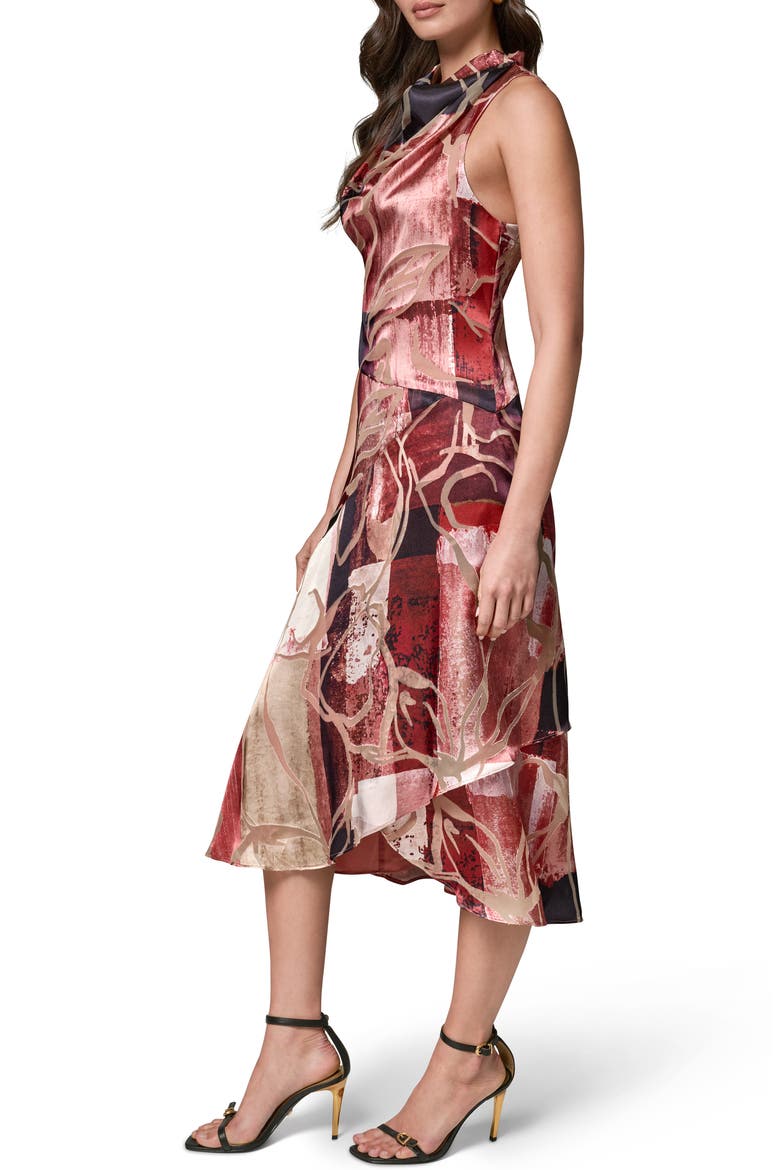 Burnout Sleeveless Cowl Neck Dress, Alternate, color, BURNOUT MULTI