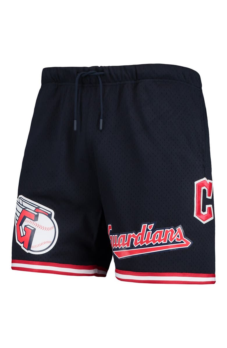 PRO STANDARD Men's Pro Standard Navy Cleveland Guardians Logo Mesh Shorts, Alternate, color, Navy