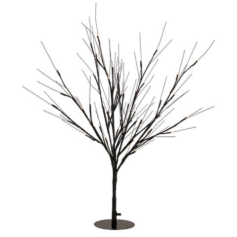 Pre-Lit Halloween Twig Tree - Black - 39" - Warm White LED Lights
