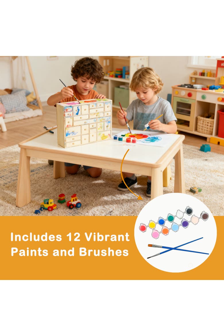 Wooden 24 Drawer Storage Cabinet - DIY Advent Calendar, Alternate, color, Beige