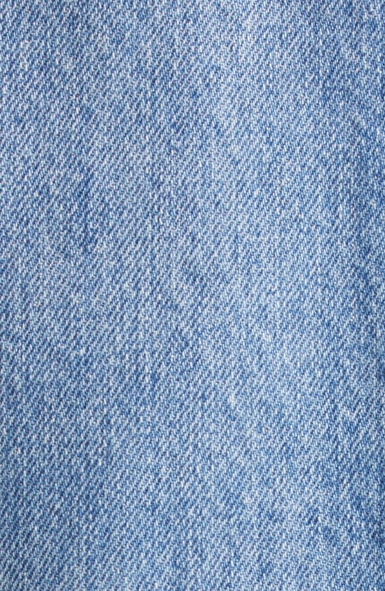 Brandon Maxwell The Rosie Flare Hem Denim Minidress, Alternate, color, Medium Vintage Wash