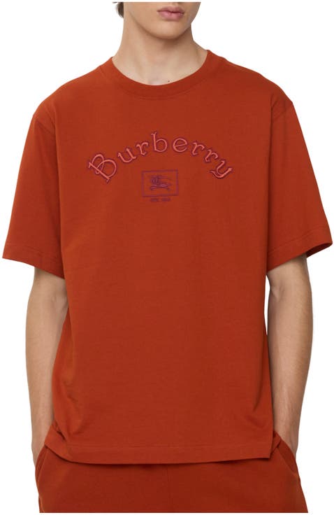 【関税＆送料込み】Burberry Crew-Neck T-Shirt With Logo Burberry White M Crew Neck T-Shirt with Horse Logo, Relaxed
