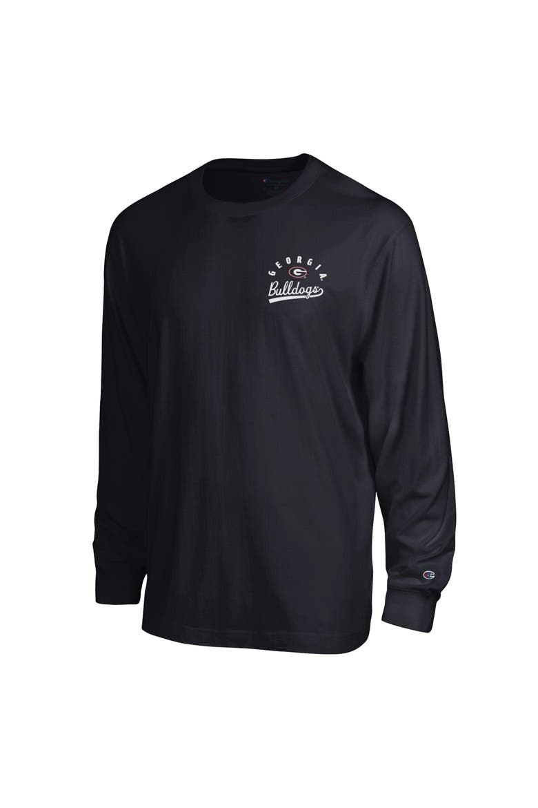 Men's Champion  Black Georgia Bulldogs Laminated All-Star Long Sleeve T-Shirt, Alternate, color, Black