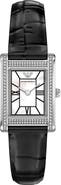 Emporio Armani Genni Mother-of-Pearl Leather Strap Tank Watch, 22mm x 32mm
