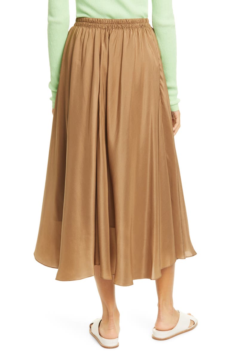 Vince Gathered Silk Midi Skirt, Alternate, color, 