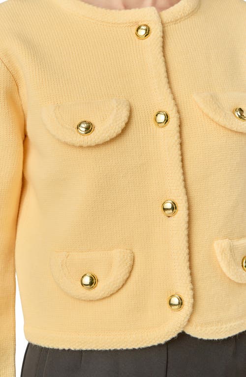 English Factory Round Hem Cardigan In Yellow