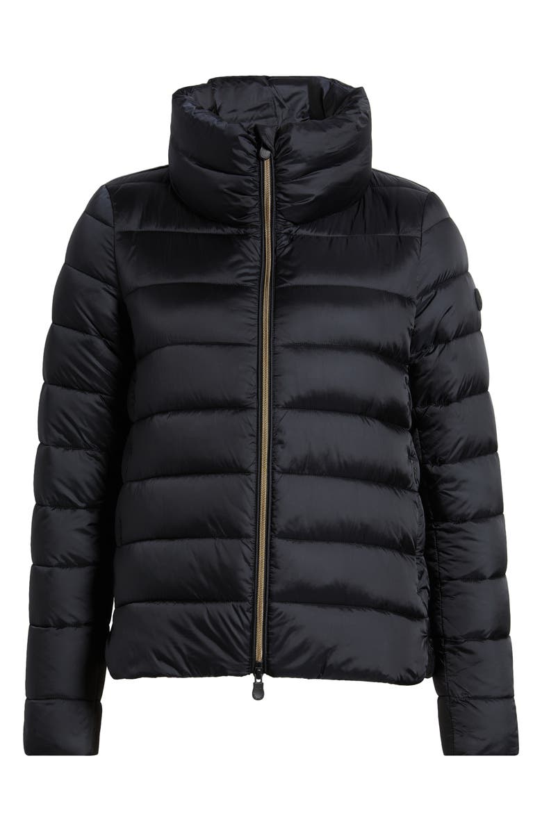Save The Duck Elsie Water Resistant Quilted Puffer Coat, Alternate, color, Black