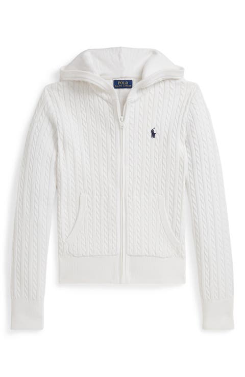 Kids' Cable Knit Cotton Zip Hoodie