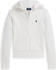 Polo Ralph Lauren Kids' Cable Knit Cotton Zip Hoodie