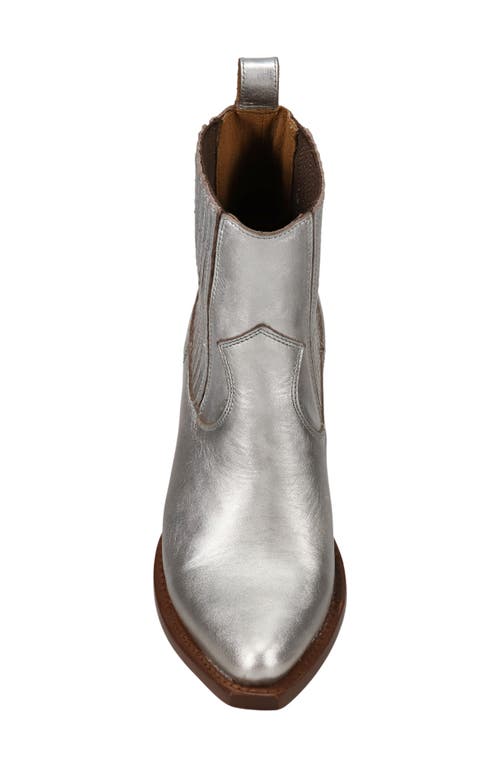 Frye Sacha Western Chelsea Boot In Silver