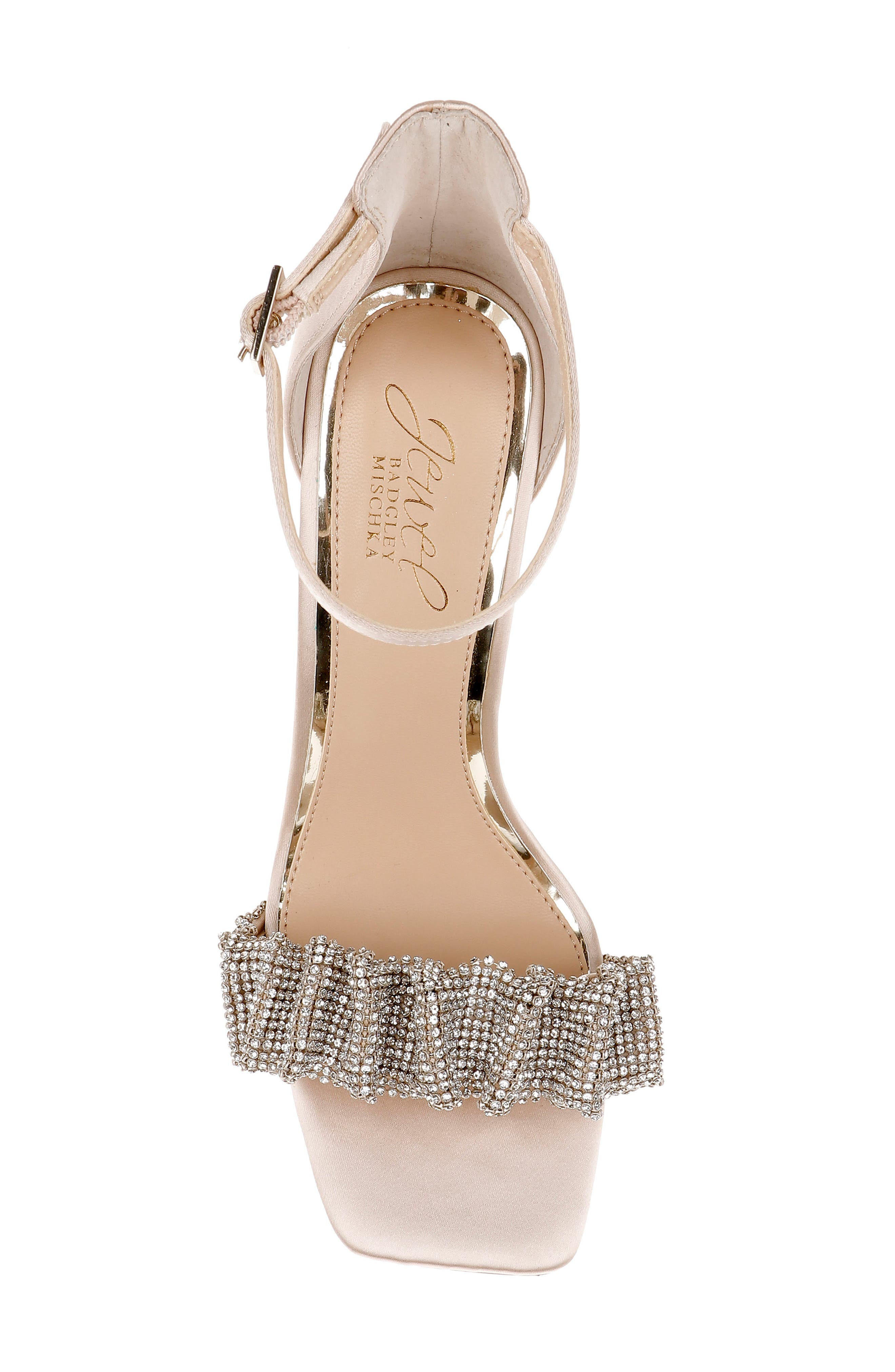 Jewel Badgley Mischka Ridley Ankle Strap Sandal, Alternate, color, Champagne
