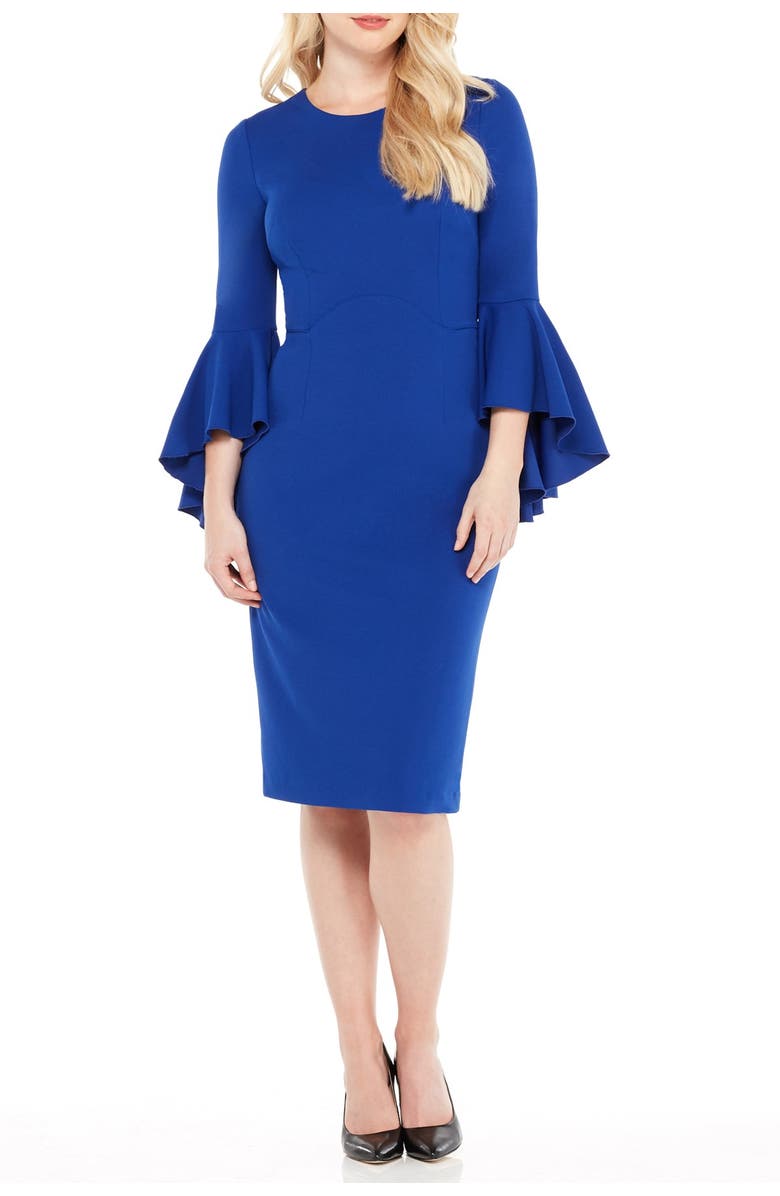 Maggy London Sasha Bell Sleeve Midi Dress, Main, color,