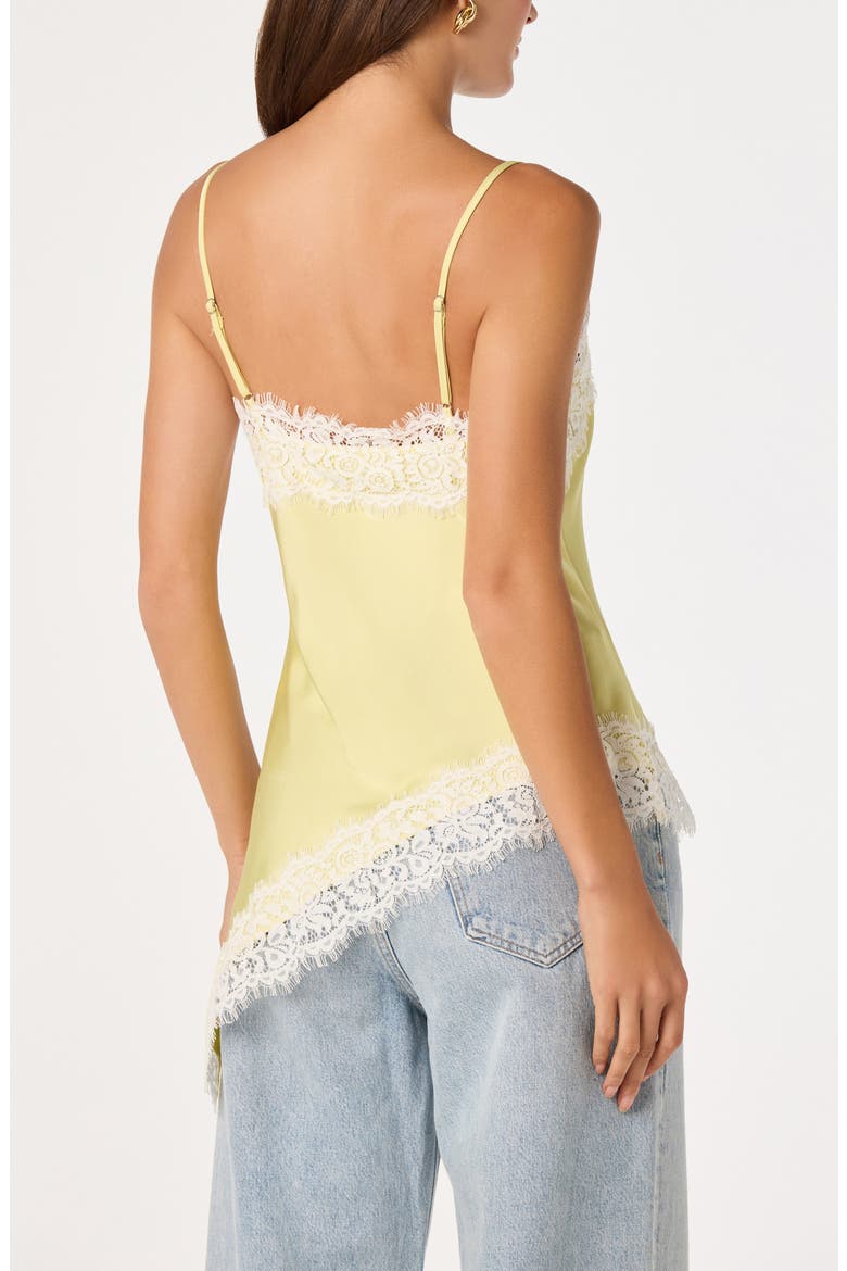 Analise Lace Trim Asymmetric Satin Camisole, Alternate, color, YELLOW