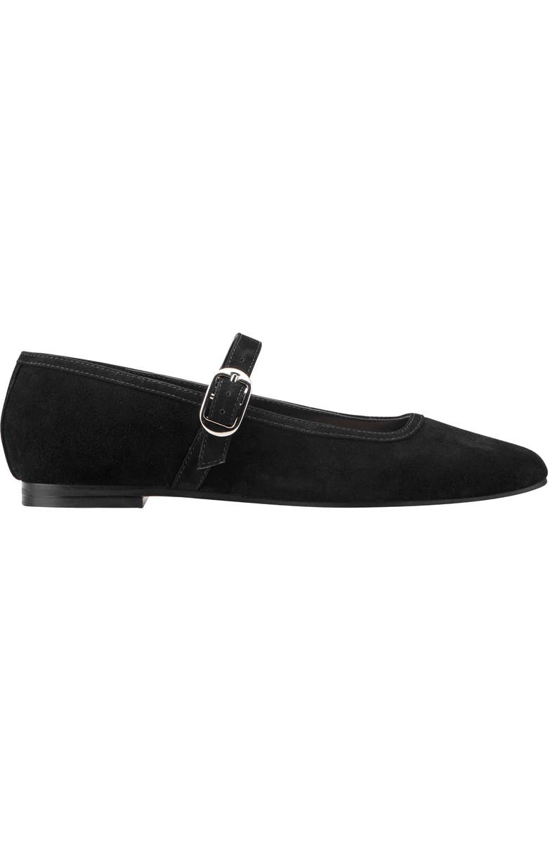 Marc Fisher LTD Garissa Mary Jane Flat, Alternate, color, Black Nubuck Leather