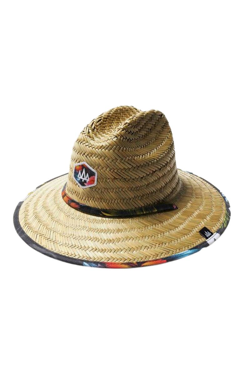 Hemlock Duke Little Kids Straw Lifeguard Hat, Main, color, Hawaiian Floral