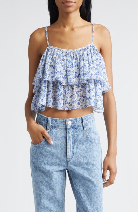 Erisa Floral Ruffle Crop Top