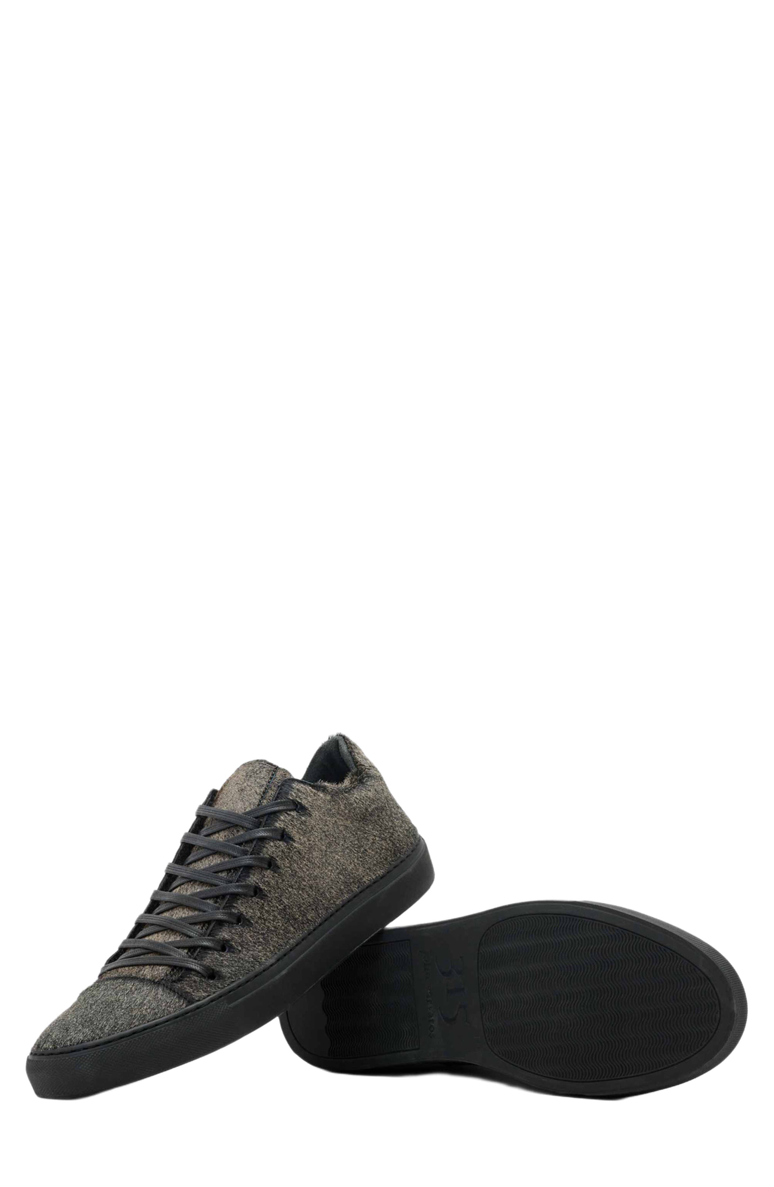John Varvatos 315 Reed Genuine Calf Hair Low Top Sneaker, Alternate, color, Charcoal