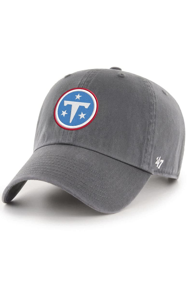 Men's '47  Charcoal Tennessee Titans Primary Logo Clean Up Adjustable Hat, Main, color, Charcoal
