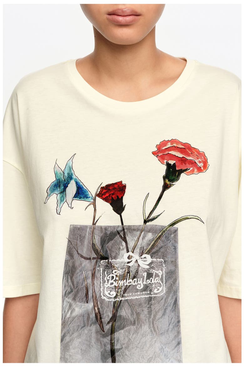 Floral Logo T-Shirt, Alternate, color, IVORY