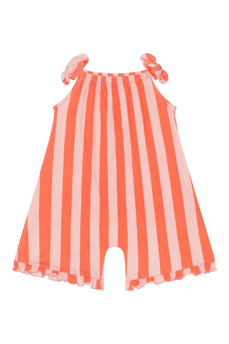 Romper Sunhat and Sunglass Set, Alternate, color, CORAL STRIPE