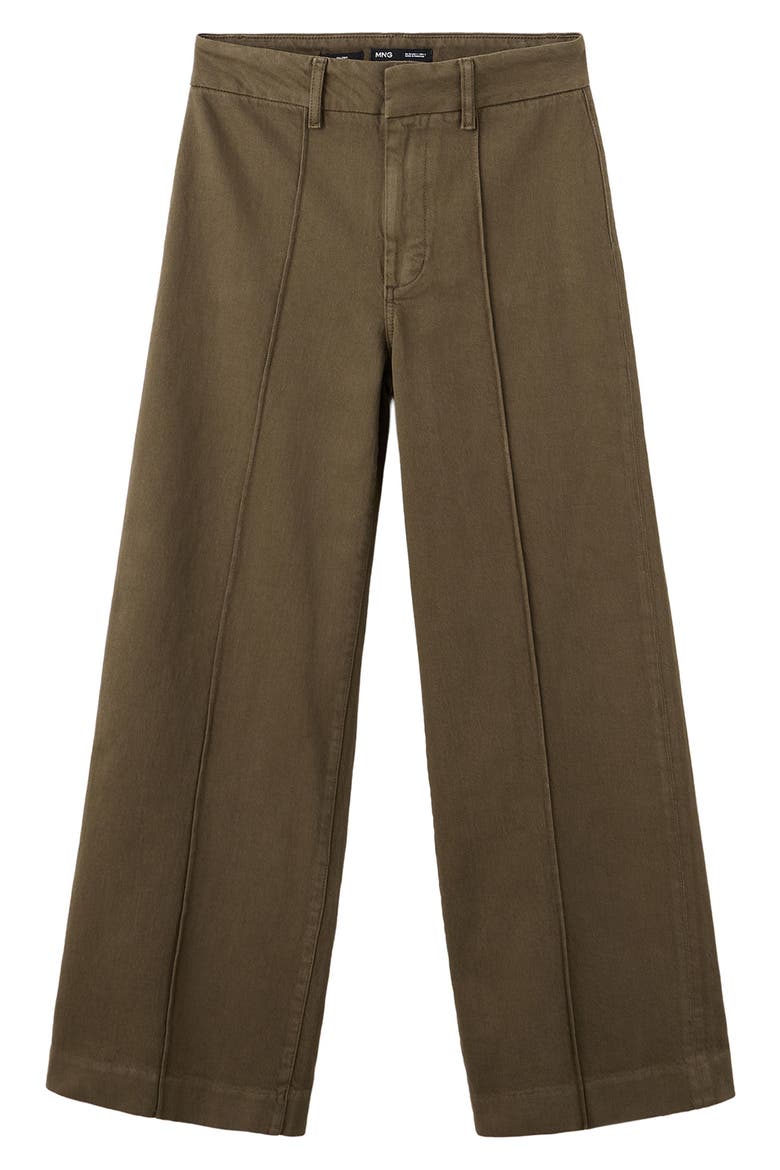 Seamed High Waist Wide Leg Jeans, Main, color, KHAKI GREEN