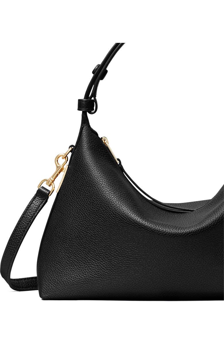 Tory Burch Mellow Leather Shoulder Bag, Alternate, color, Black