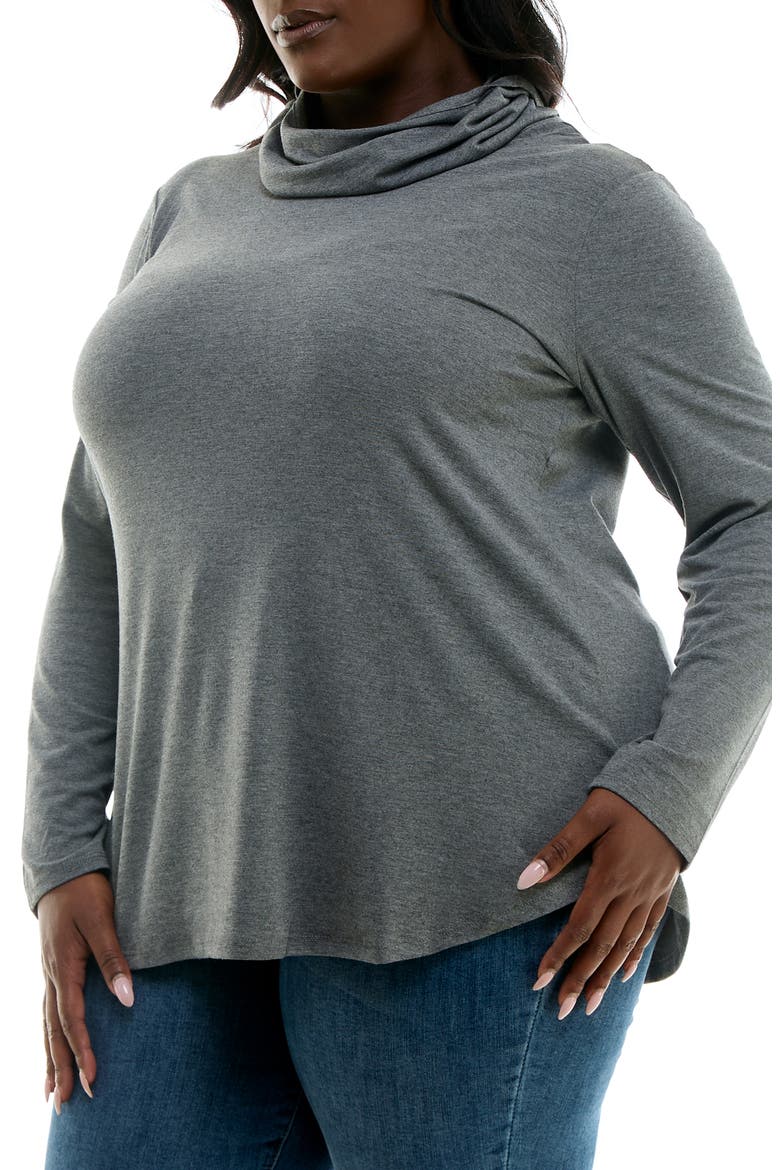Long Sleeve Curved Tunic, Alternate, color, MID GRAY