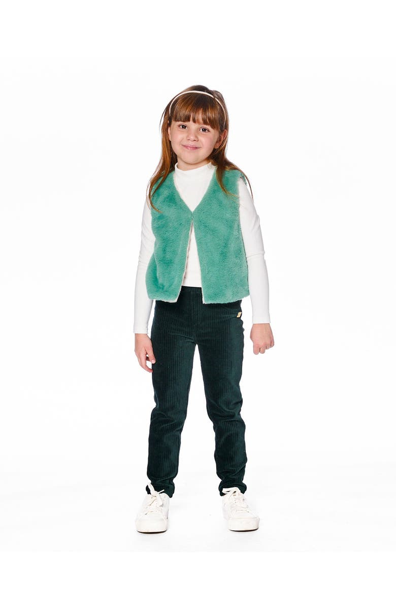 Deux par Deux Reversible Faux Fur Vest, Alternate, color, Off-White