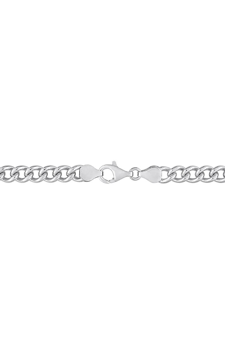 DELMAR Men's Sterling Silver Curb Chain Necklace & Bracelet Set, Alternate, color, Silver