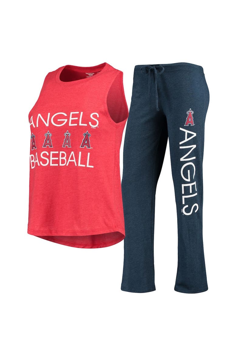 Women's Concepts Sport Navy/Red Los Angeles Angels Meter Muscle Tank Top & Pants Sleep Set, Main, color, Navy