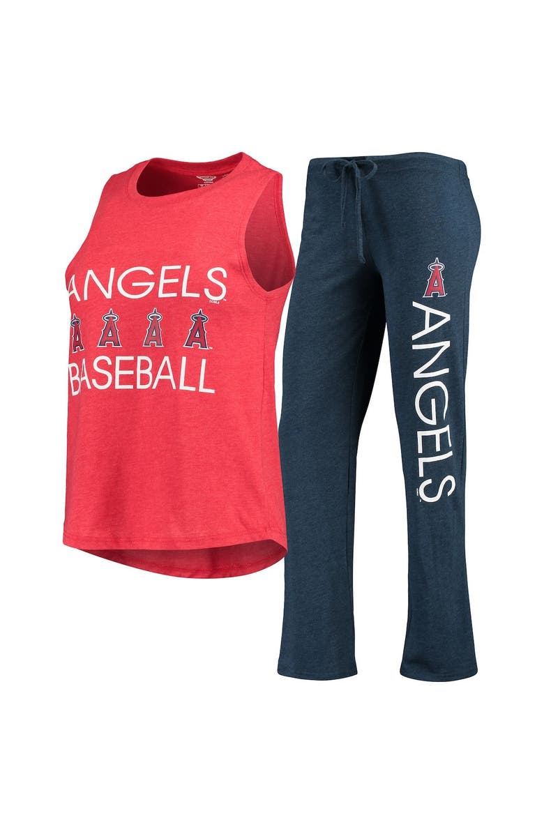 CONCEPTS SPORT Women's Concepts Sport Navy/Red Los Angeles Angels Meter Muscle Tank Top & Pants Sleep Set, Main, color, 