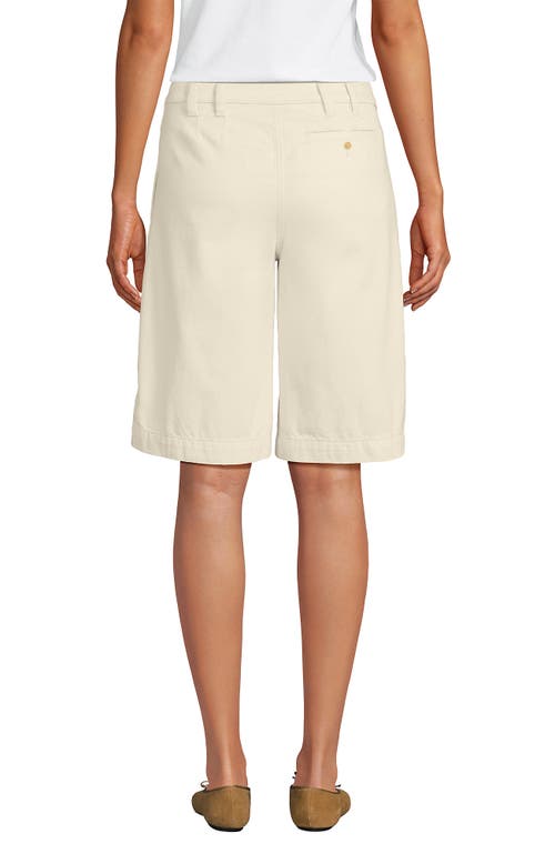 LANDS' END LANDS' END LIGHTWEIGHT DENIM MID RISE PLEATED 12" SLOUCHY SHORTS