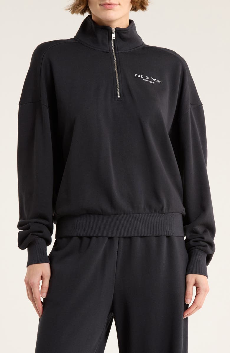 rag & bone Terry Half Zip Pullover, Main, color, Sal
