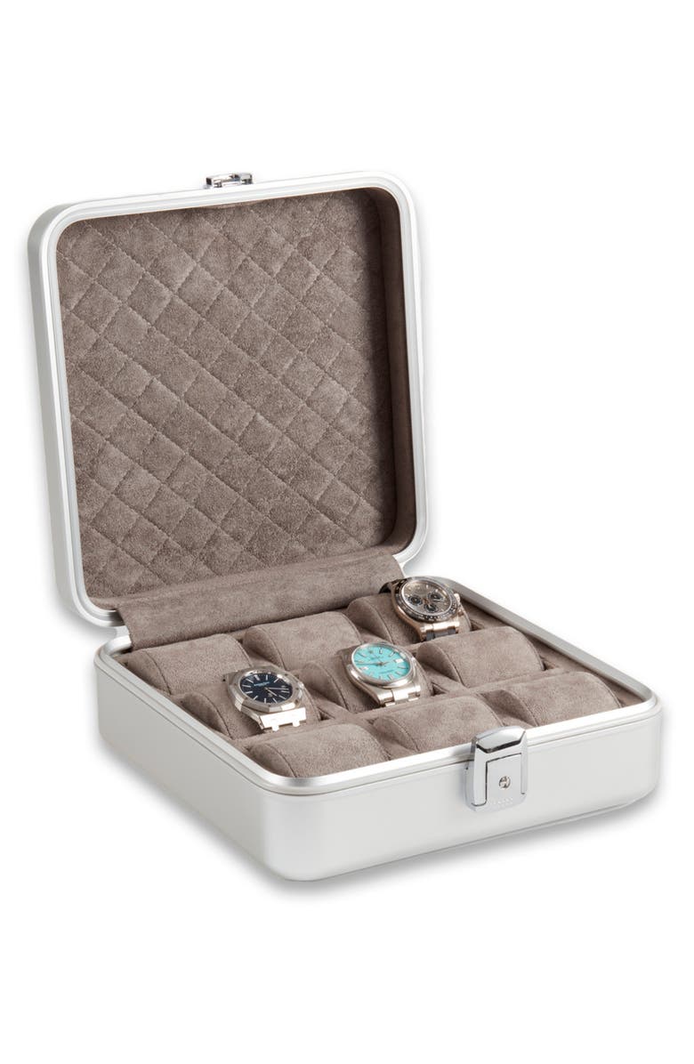 Bey-Berk Prague Metal Watch Case, Alternate, color, Black