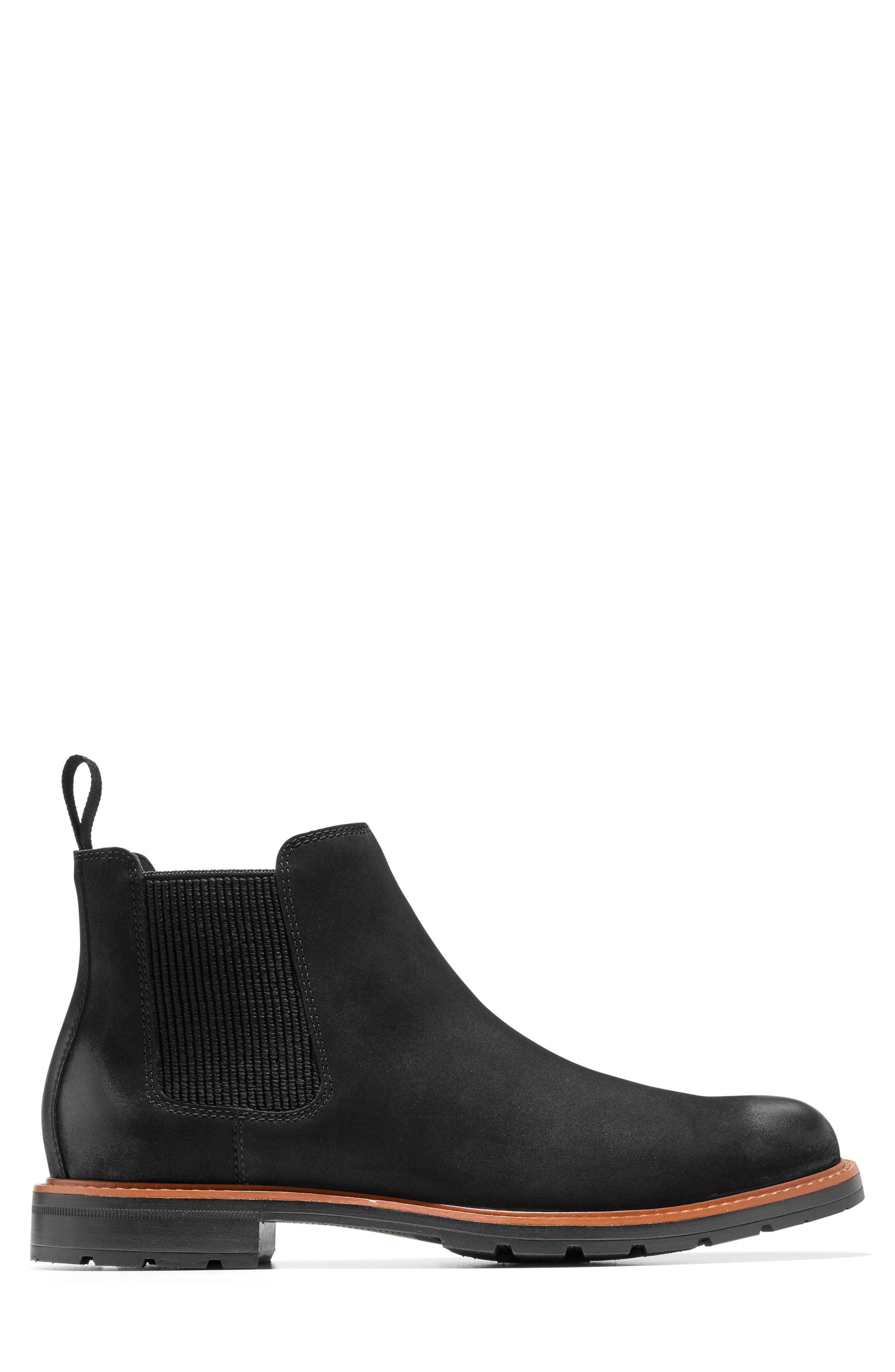 Cole Haan Chamberlin Grand Water Resistant Chelsea Boot, Alternate, color, Black Nubuck / Black