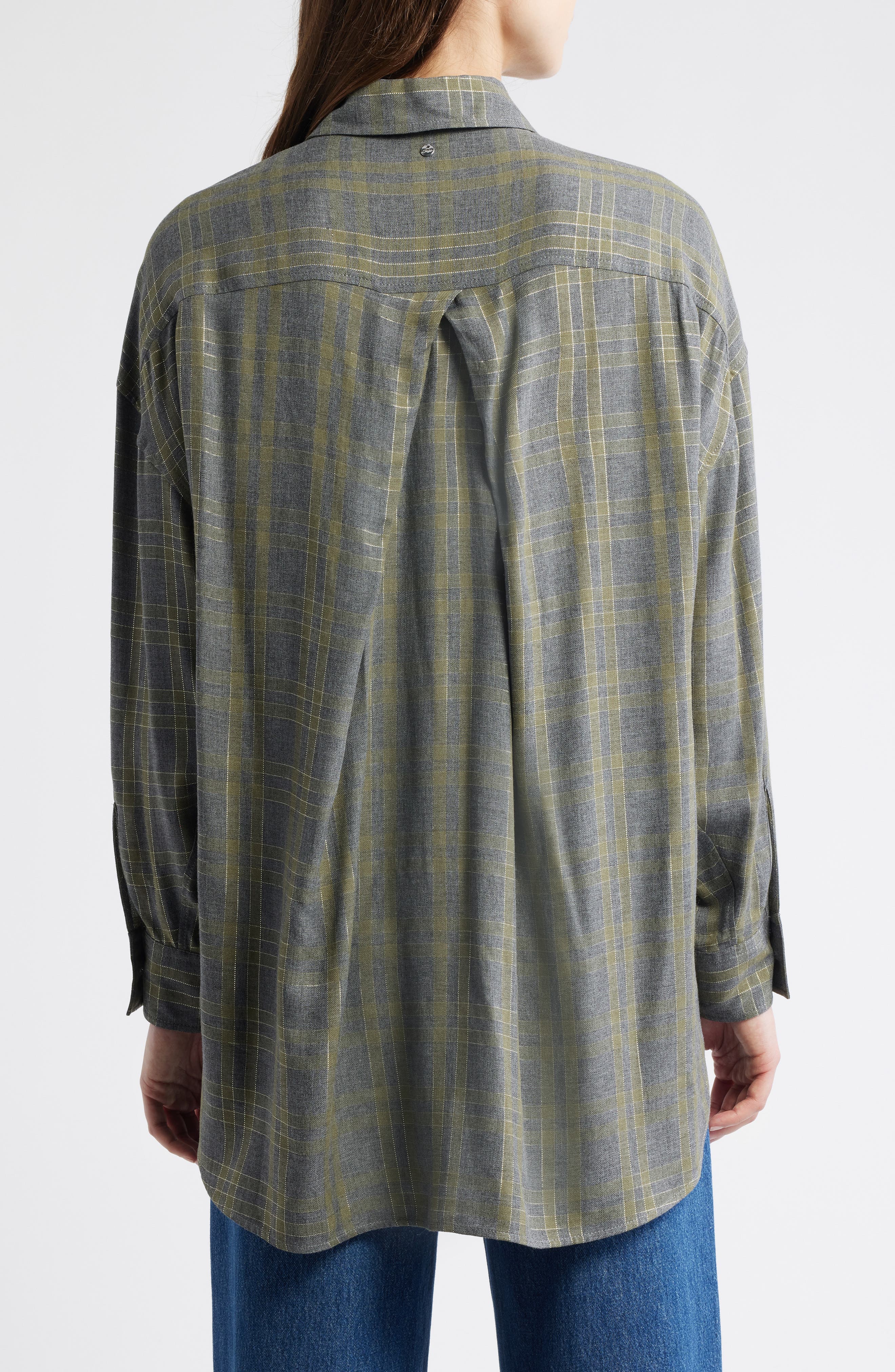 Bostaffa Metallic Plaid Woven Shirt - image 2