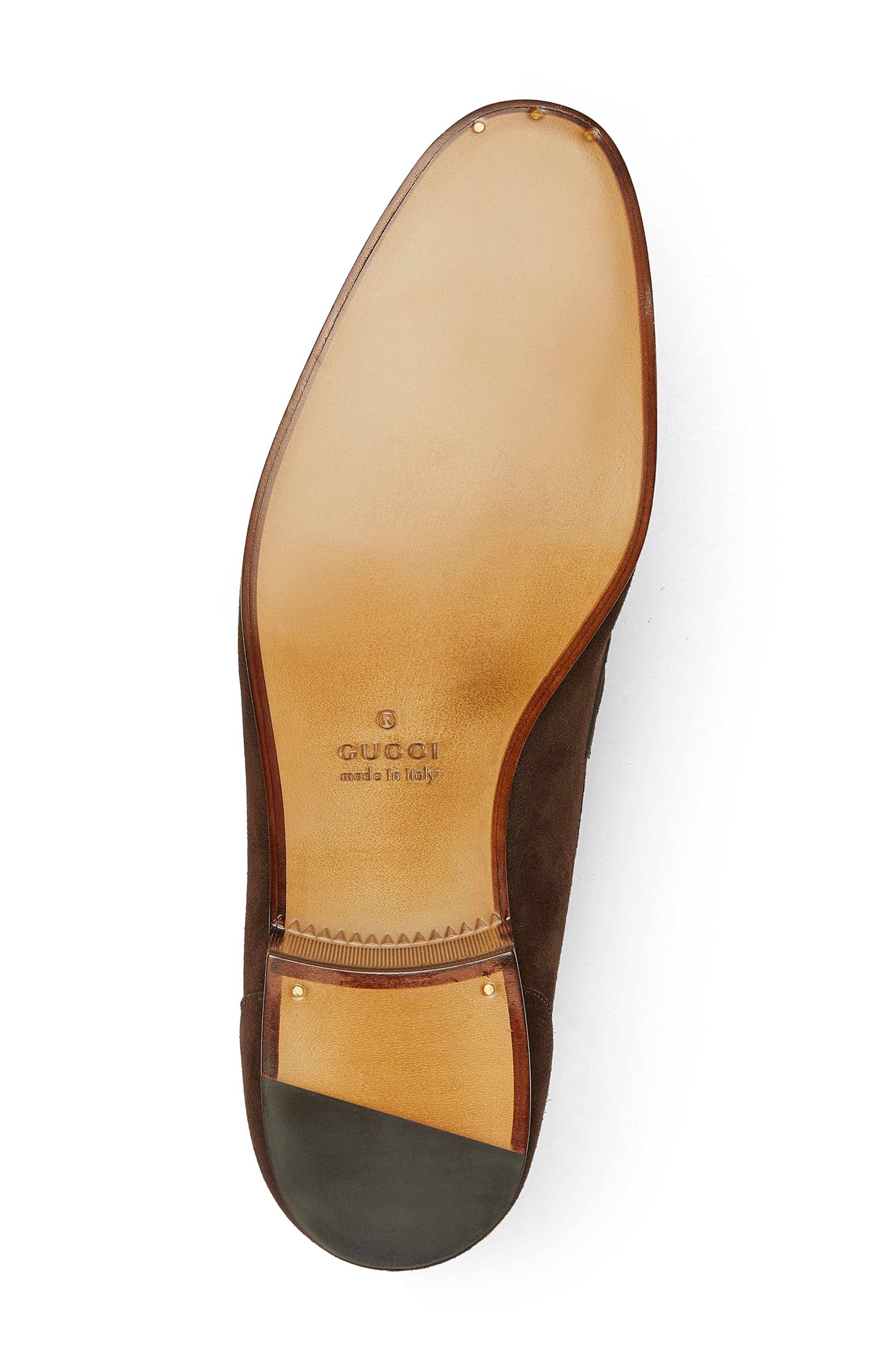 Gucci Jordaan Horsebit Suede Loafer, Alternate, color, Cocoa