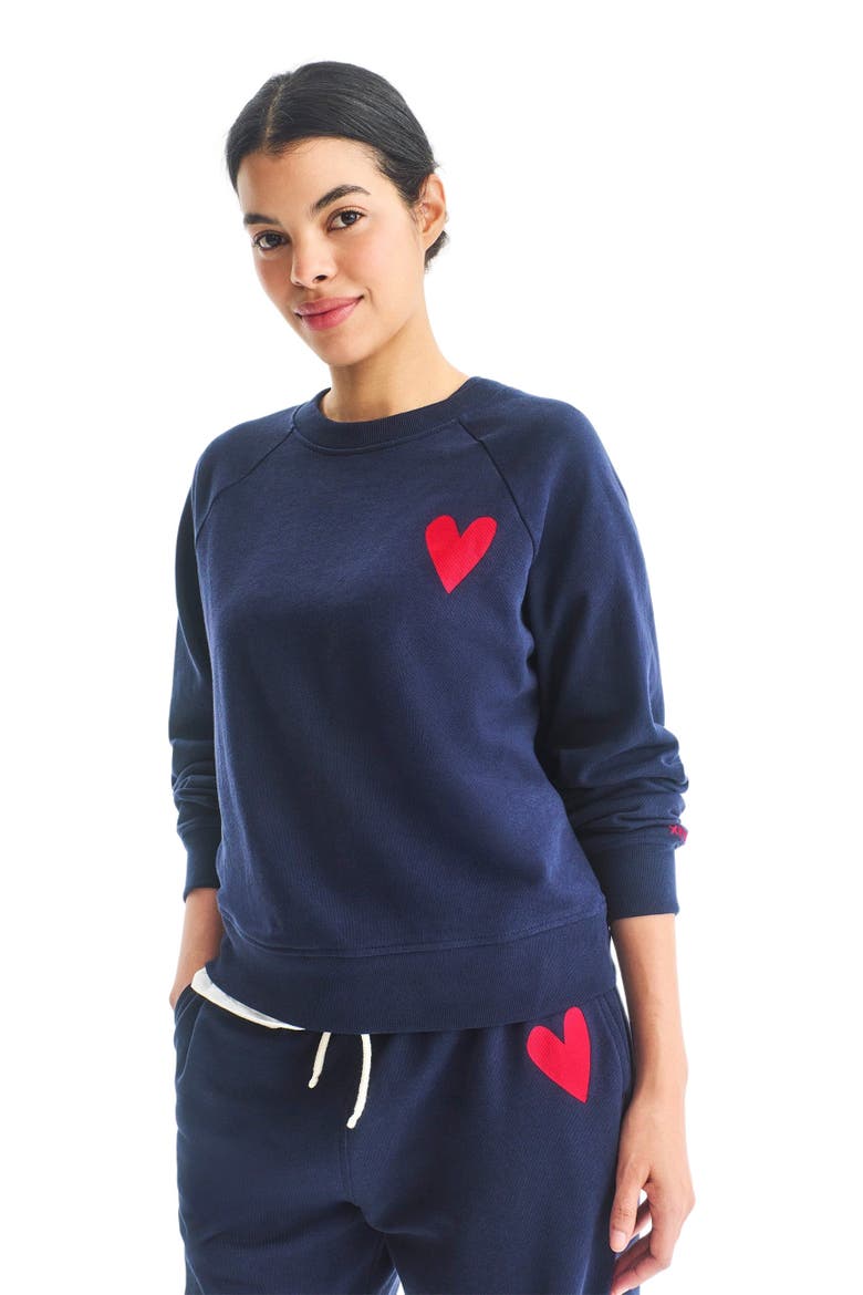 Women's Fit Heart Sweatshirt, Alternate, color, Navy Lollipop