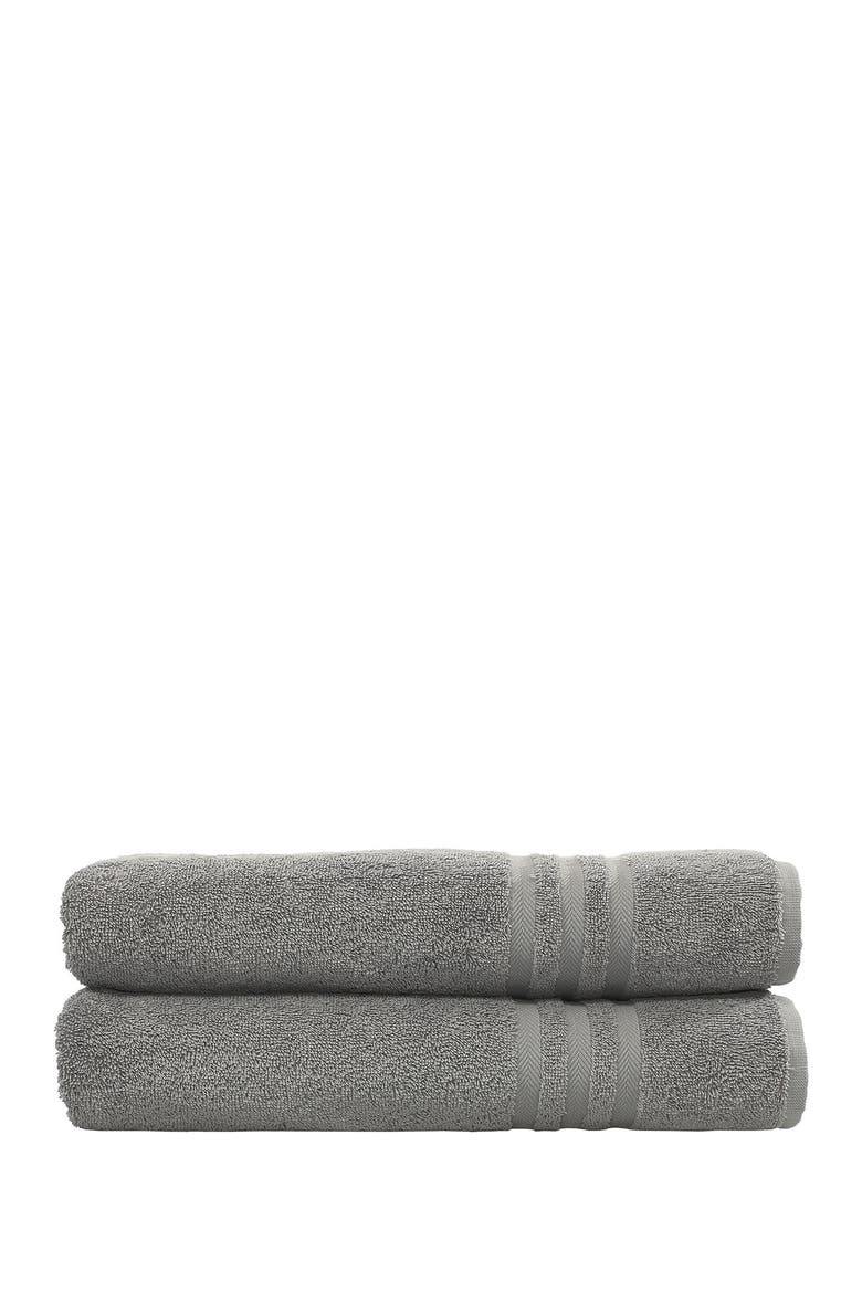 Denzi Bath Towels - Set of 2 - Dark Grey, Main, color, DARK GREY