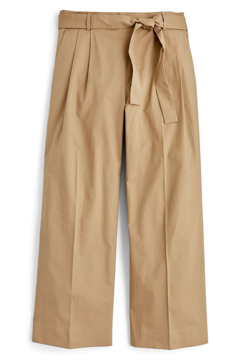 Wide Leg Stretch Cotton Poplin Crop Pants, Alternate, color, DUSTY KHAKI