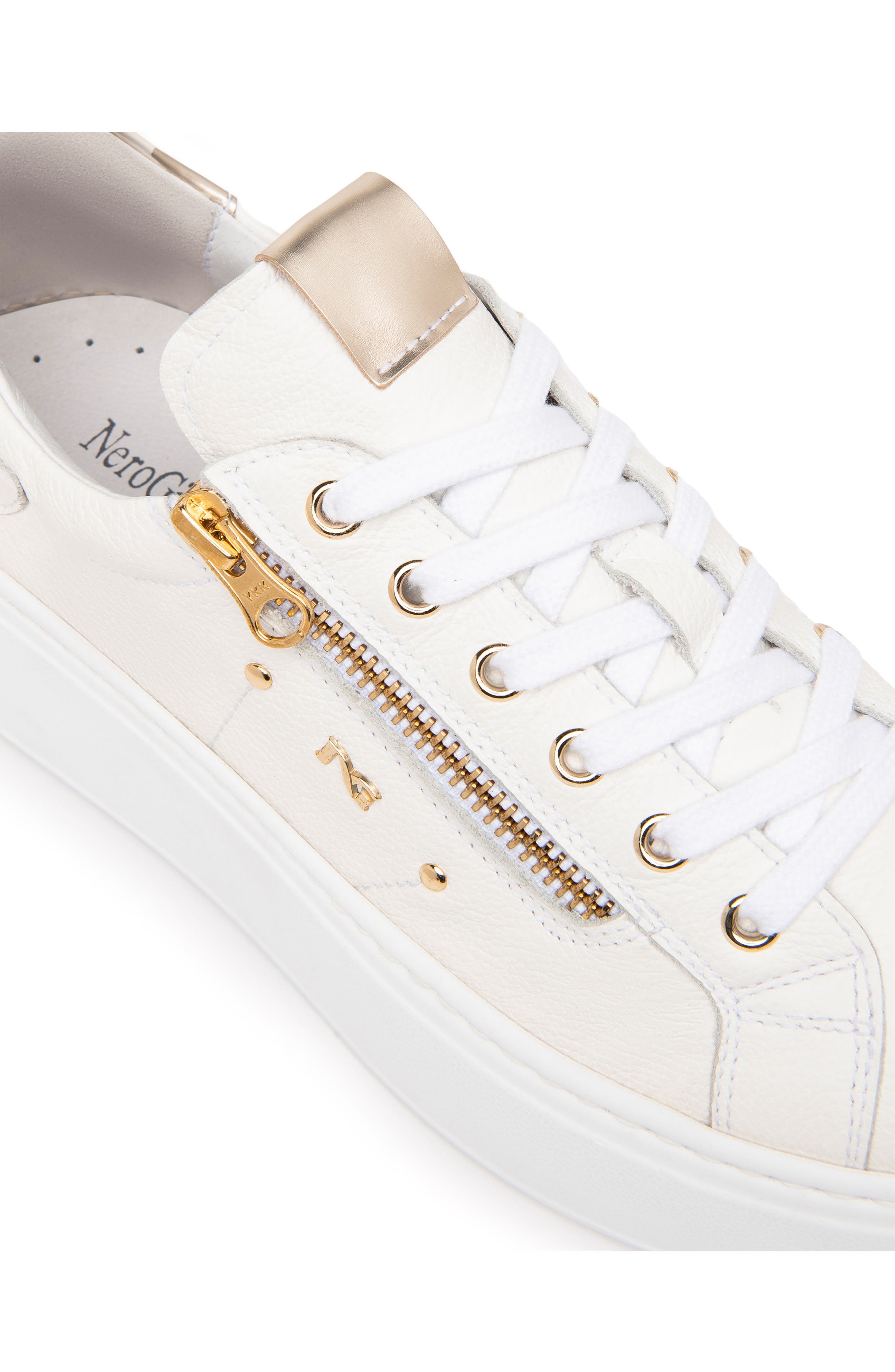 NeroGiardini Side Zip Platform Sneaker, Alternate, color, 