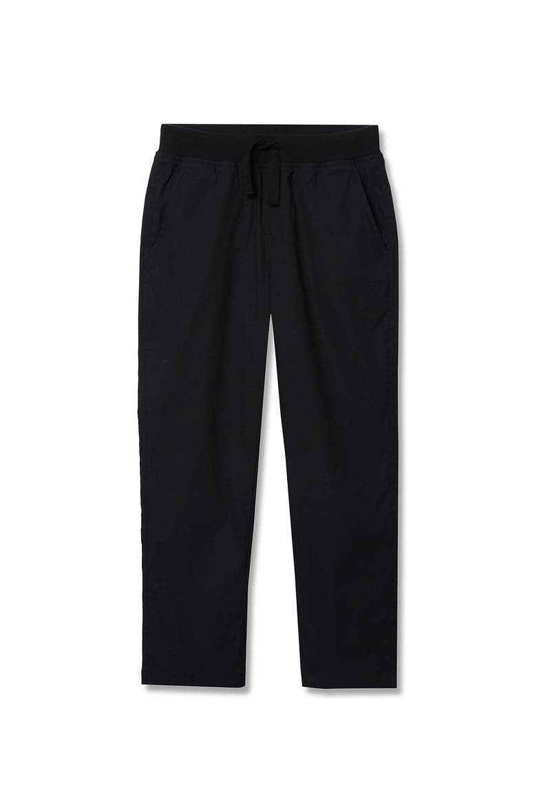 Boys Iron Knee Stretch Lined Rib Waist Pants, Main, color, True Black