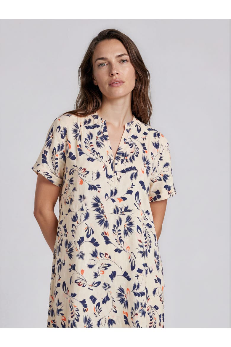 Manirevia Soft Linen Midi Dress, Alternate, color, Medieval Blue