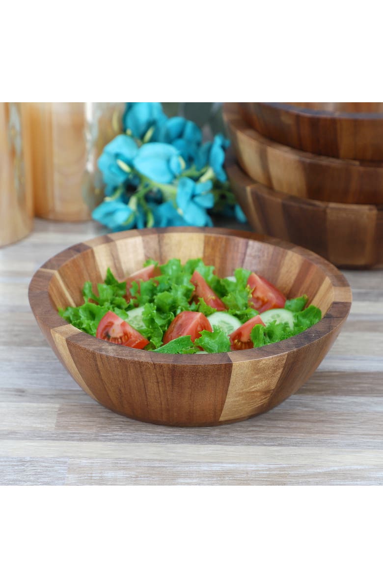 Megachef 4 Piece Acacia Wood 7 Inch Bowl Set, Alternate, color, Acacia