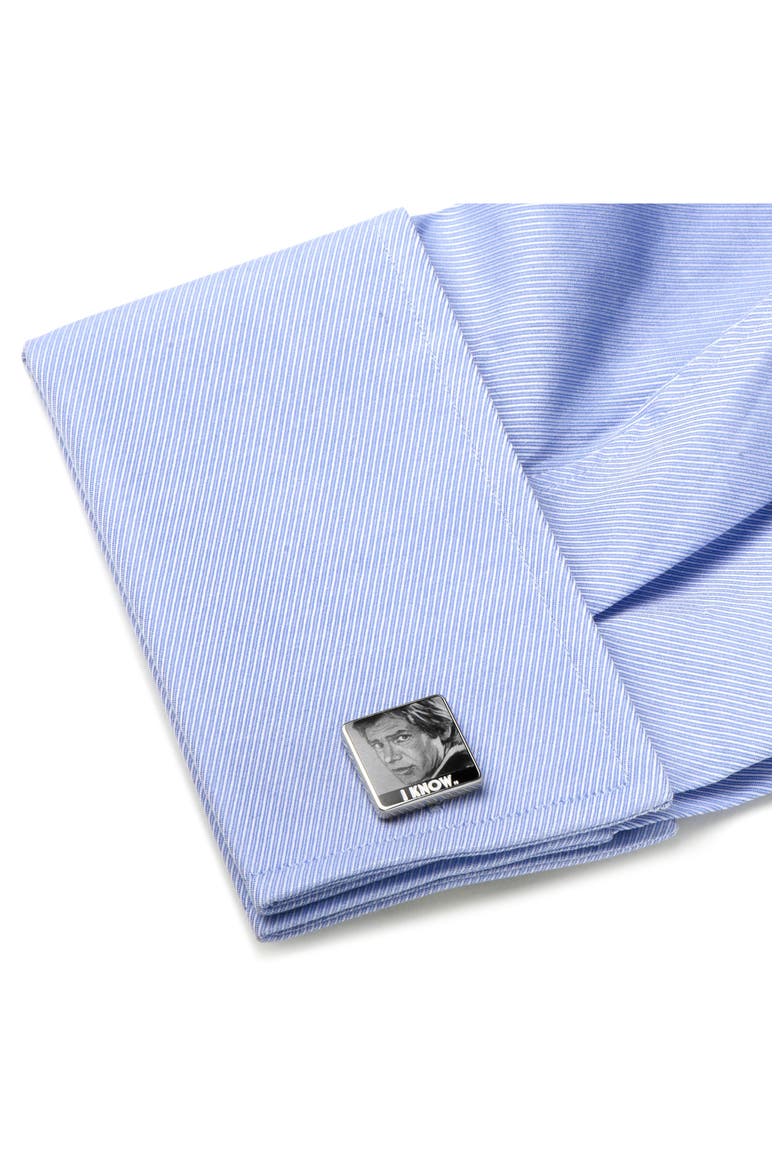 I Love You/I Know Cuff Links, Alternate, color, GREY/ WHITE