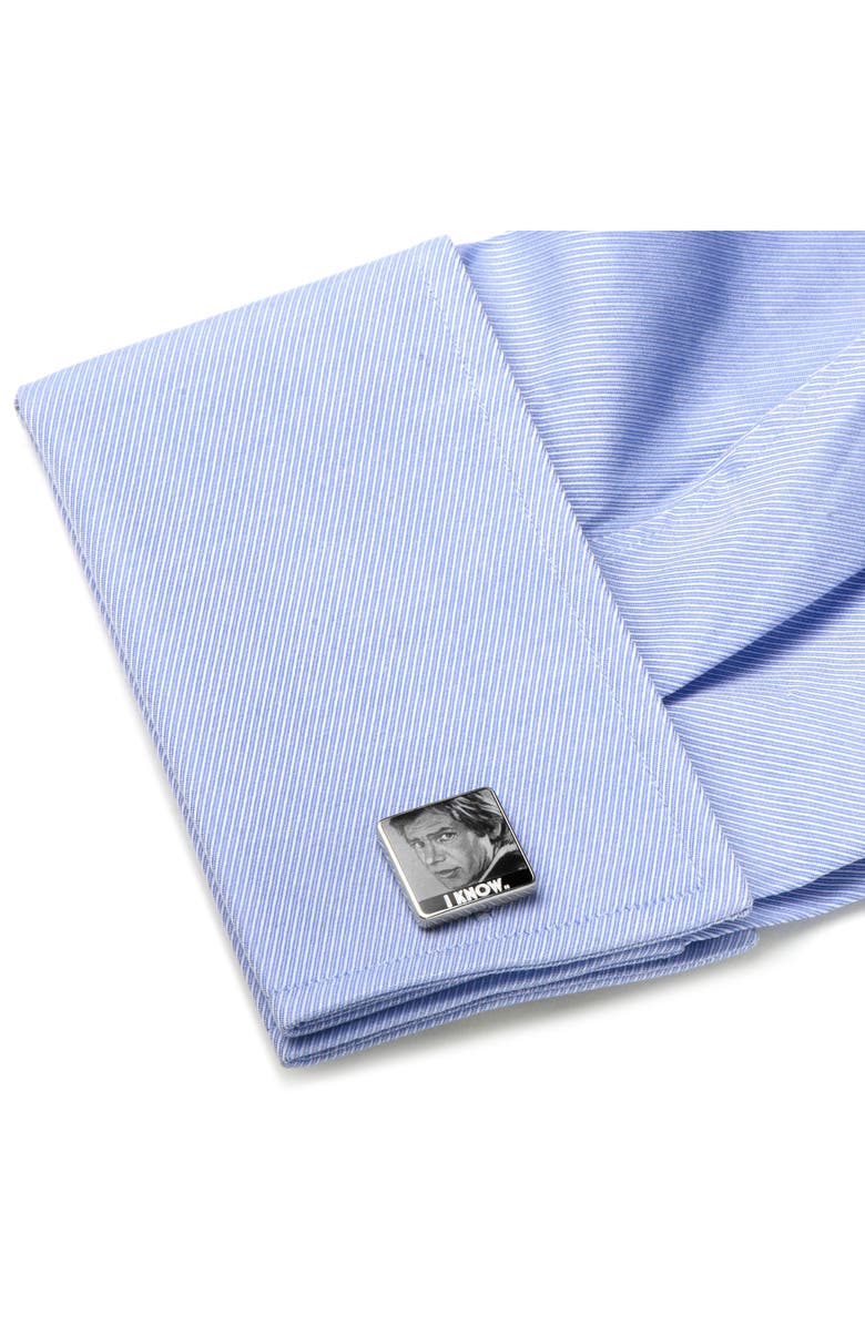 Cufflinks, Inc. I Love You/I Know Cuff Links, Alternate, color, Grey/ White