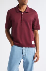 Thom Browne 4-Bar Cotton Jersey Polo
