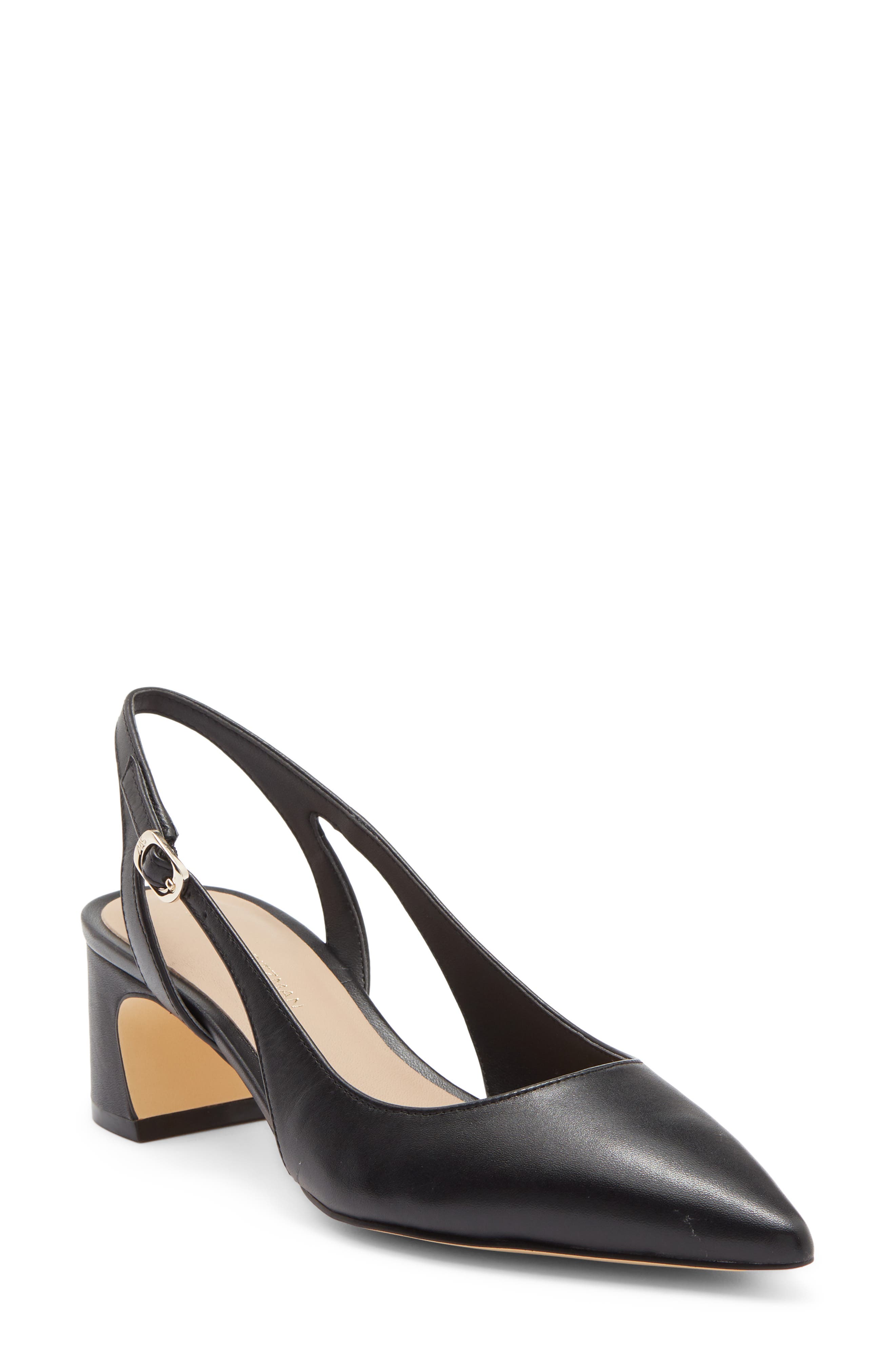 Simona Slingback Pump, Main, color, BLACK LEATHER